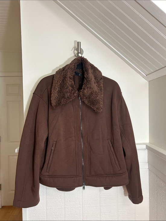 Athleta Jackets & Blazers - Athleta Dark Brown Westbound Sherpa Jacket Medium Faux Fur